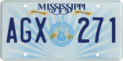 MS license plate AGX271