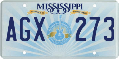 MS license plate AGX273