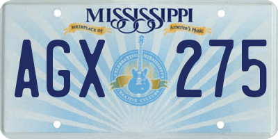 MS license plate AGX275