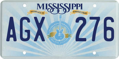 MS license plate AGX276