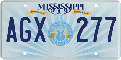 MS license plate AGX277