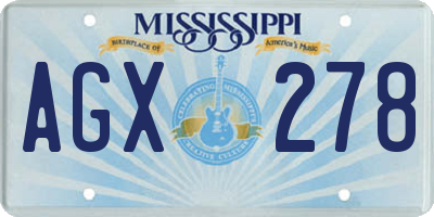 MS license plate AGX278