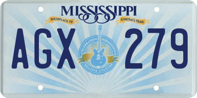 MS license plate AGX279