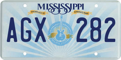 MS license plate AGX282