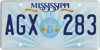 MS license plate AGX283