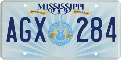 MS license plate AGX284
