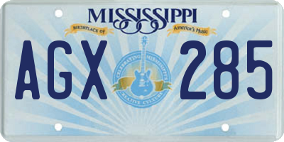 MS license plate AGX285