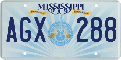 MS license plate AGX288