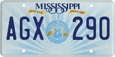 MS license plate AGX290