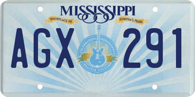 MS license plate AGX291