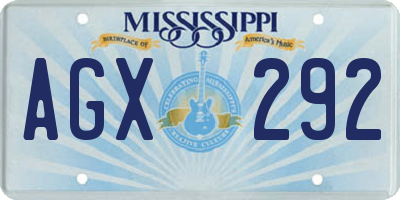 MS license plate AGX292