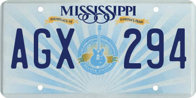 MS license plate AGX294