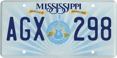 MS license plate AGX298