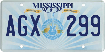 MS license plate AGX299