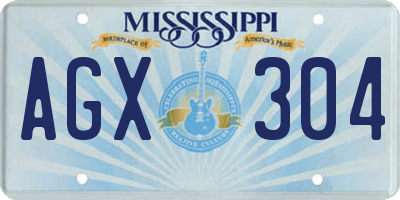 MS license plate AGX304