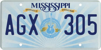 MS license plate AGX305