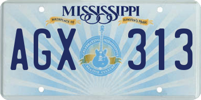 MS license plate AGX313