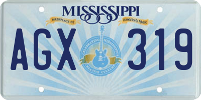 MS license plate AGX319