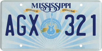 MS license plate AGX321