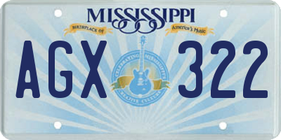 MS license plate AGX322