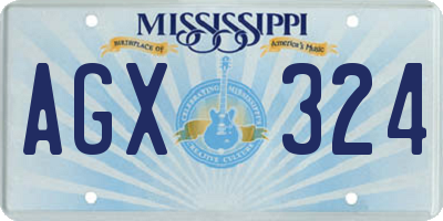 MS license plate AGX324