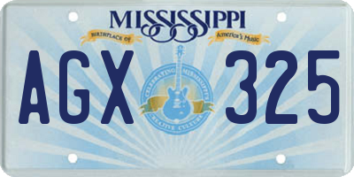 MS license plate AGX325