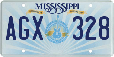 MS license plate AGX328