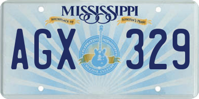 MS license plate AGX329
