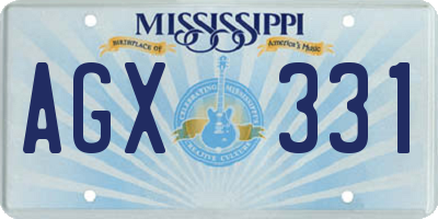MS license plate AGX331