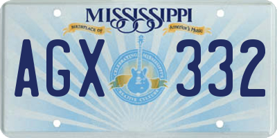 MS license plate AGX332