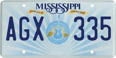 MS license plate AGX335
