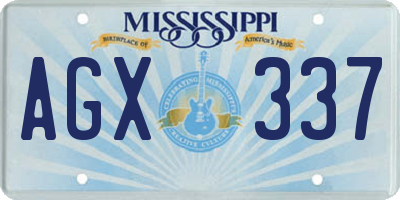 MS license plate AGX337