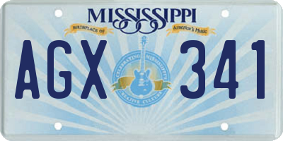 MS license plate AGX341