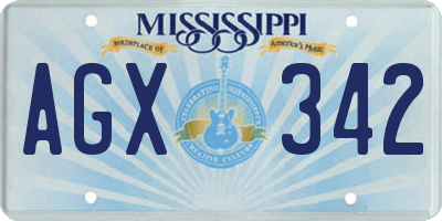 MS license plate AGX342