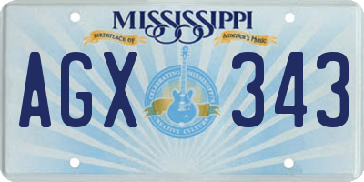 MS license plate AGX343