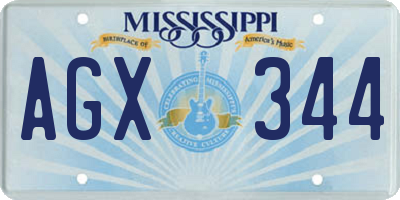 MS license plate AGX344