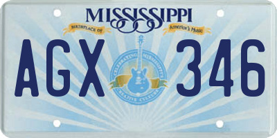 MS license plate AGX346