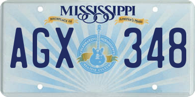 MS license plate AGX348