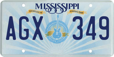 MS license plate AGX349