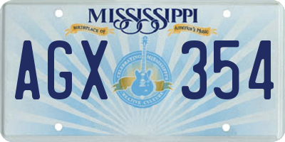 MS license plate AGX354