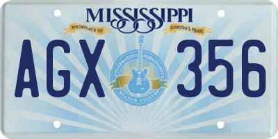 MS license plate AGX356