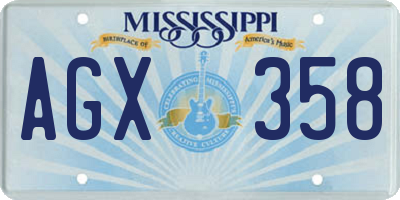 MS license plate AGX358
