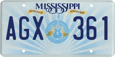 MS license plate AGX361