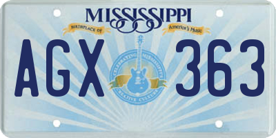 MS license plate AGX363