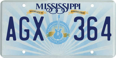 MS license plate AGX364
