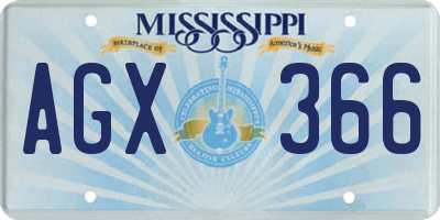 MS license plate AGX366