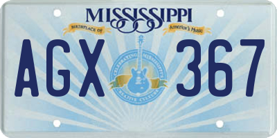 MS license plate AGX367