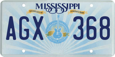 MS license plate AGX368