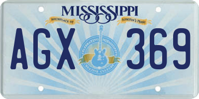 MS license plate AGX369