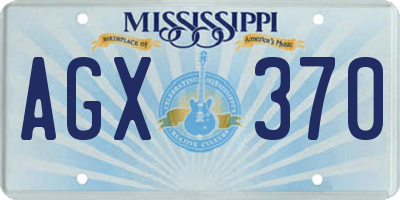 MS license plate AGX370